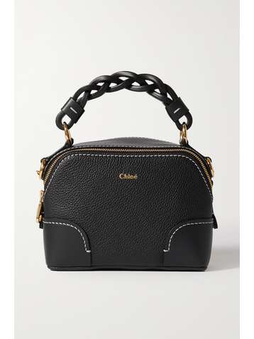 CHLOÉ Daria mini textured and smooth leather tote