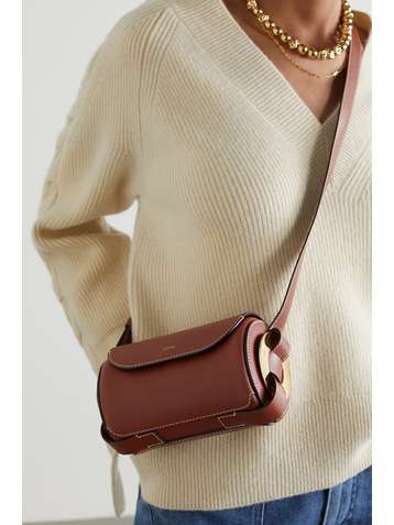 CHLOÉ Darryl mini textured-leather shoulder bag