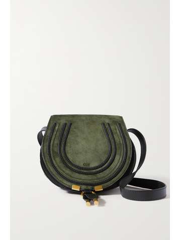 CHLOÉ Marcie mini suede and leather shoulder bag