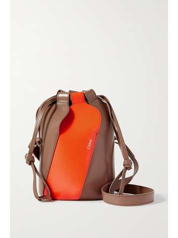 CHLOÉ Tulip mini paneled leather bucket bag