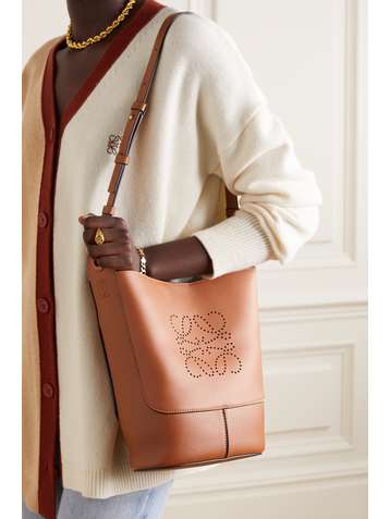LOEWE Sac porté épaule en cuir à perforations Hobo Small