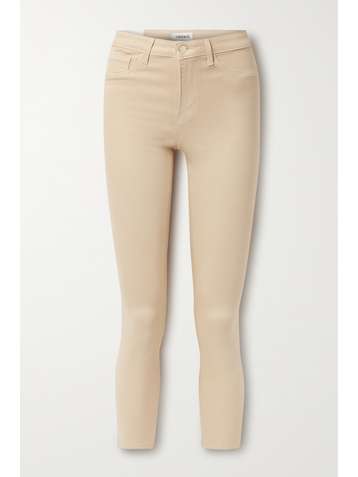 L'AGENCE Margot cropped coated high-rise skinny jeans