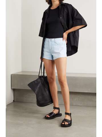L'AGENCE Audrey frayed denim shorts