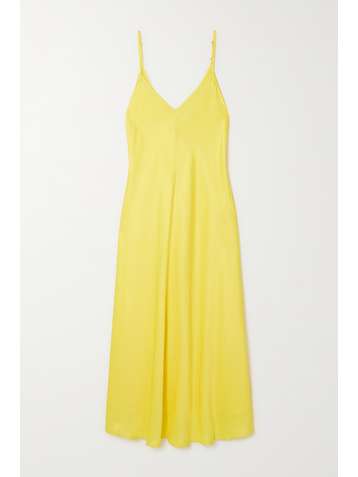L'AGENCE Lorraine asymmetric crepe midi dress