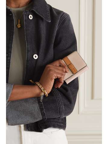 LOEWE Two-tone textured-leather wallet