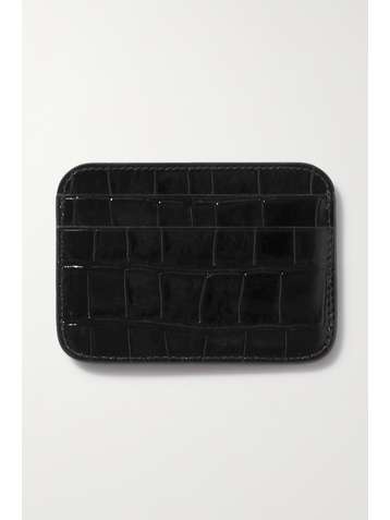 BALENCIAGA Cash Kartenetui aus Leder mit Krokodileffekt und Print