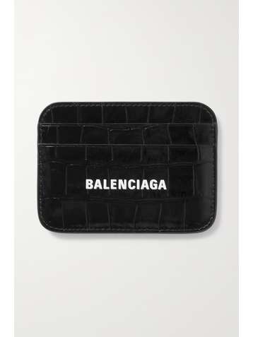 BALENCIAGA Cash Kartenetui aus Leder mit Krokodileffekt und Print