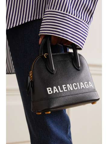 BALENCIAGA Ville XXS Tote aus strukturiertem Leder mit Print