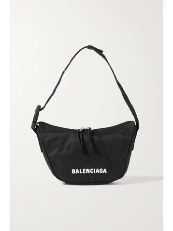 BALENCIAGA Wheel Sling embroidered shell shoulder bag