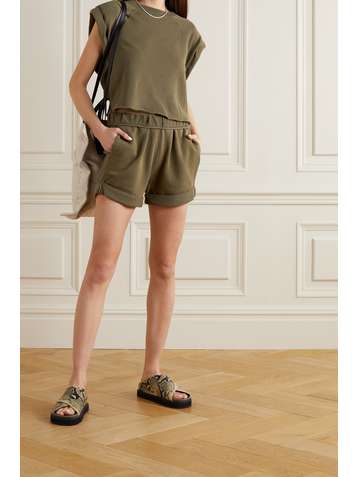 FRAME Organic cotton-terry shorts