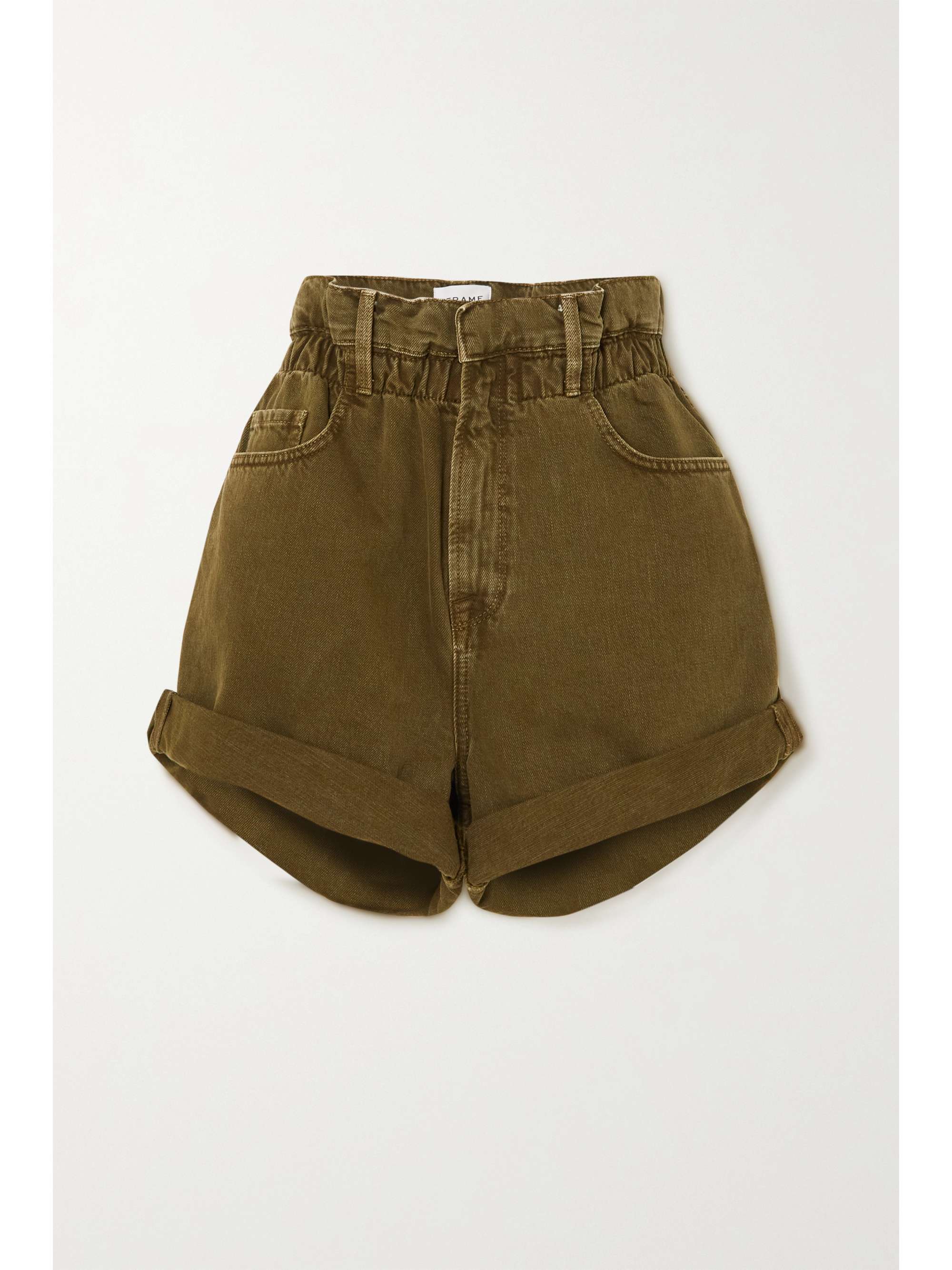 Army green Denim shorts | FRAME | NET-A 
