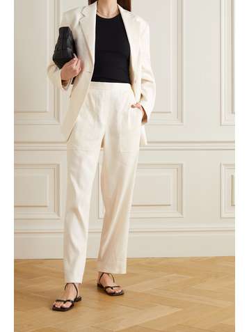 FRAME Pantalon droit en lin biologique mélangé