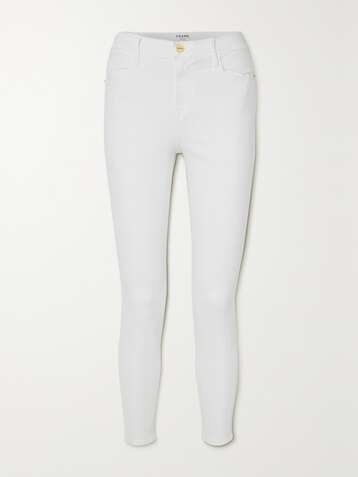 FRAME Le High frayed skinny jeans