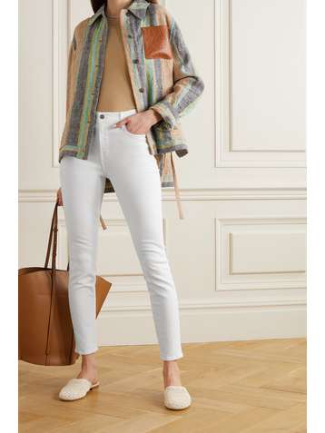 FRAME Le High frayed skinny jeans