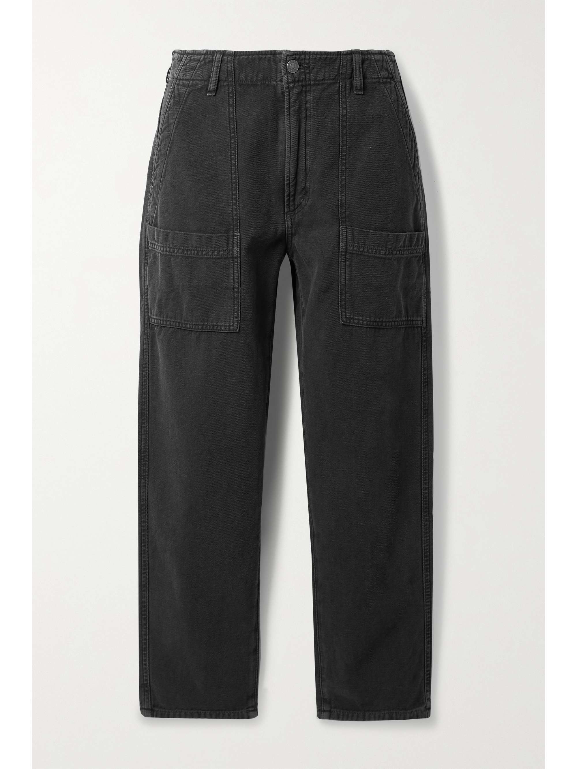 Chelsea cotton-twill straight-leg pants 