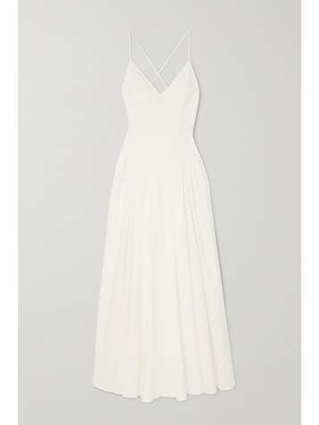 FRAME Malibu shirred cotton-poplin maxi dress