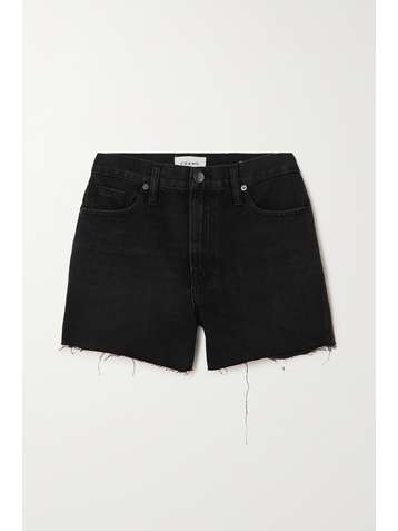 FRAME Le Simone distressed denim shorts