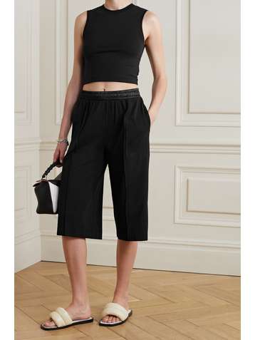 ATM ANTHONY THOMAS MELILLO Shorts aus Pima-Baumwoll-Jersey mit Stretch-Anteil und Satinbesatz