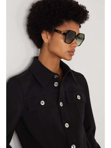 VALENTINO Valentino Garavani hexagon-frame tortoiseshell acetate sunglasses