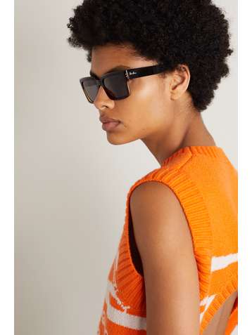 RAY-BAN Inverness rectangular-frame tortoiseshell acetate sunglasses