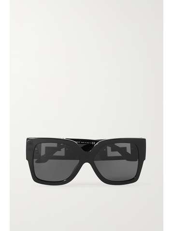 VERSACE Sonnenbrille mit eckigem Rahmen aus Azetat mit goldfarbenen Details