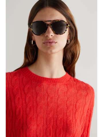PRADA EYEWEAR Aviator-style tortoiseshell acetate and gold-tone sunglasses