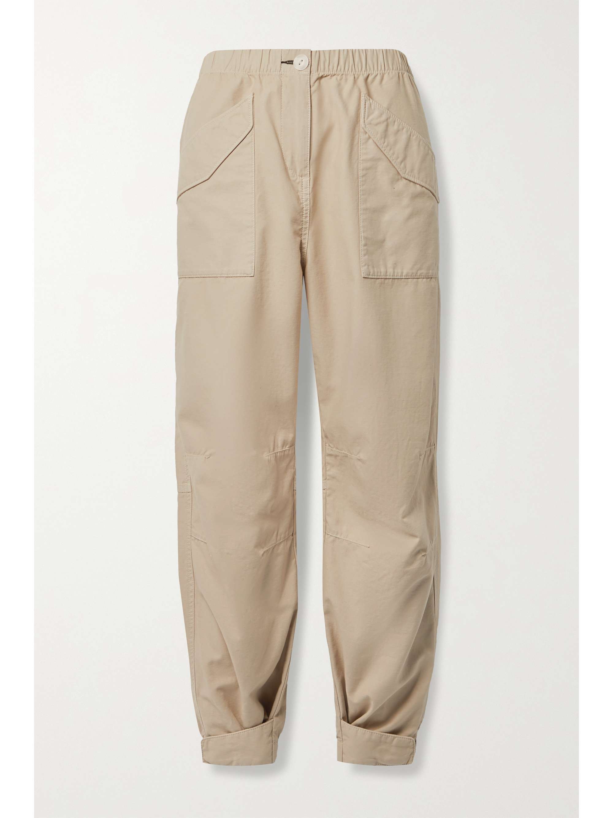 Beige Angela Field cotton tapered pants 