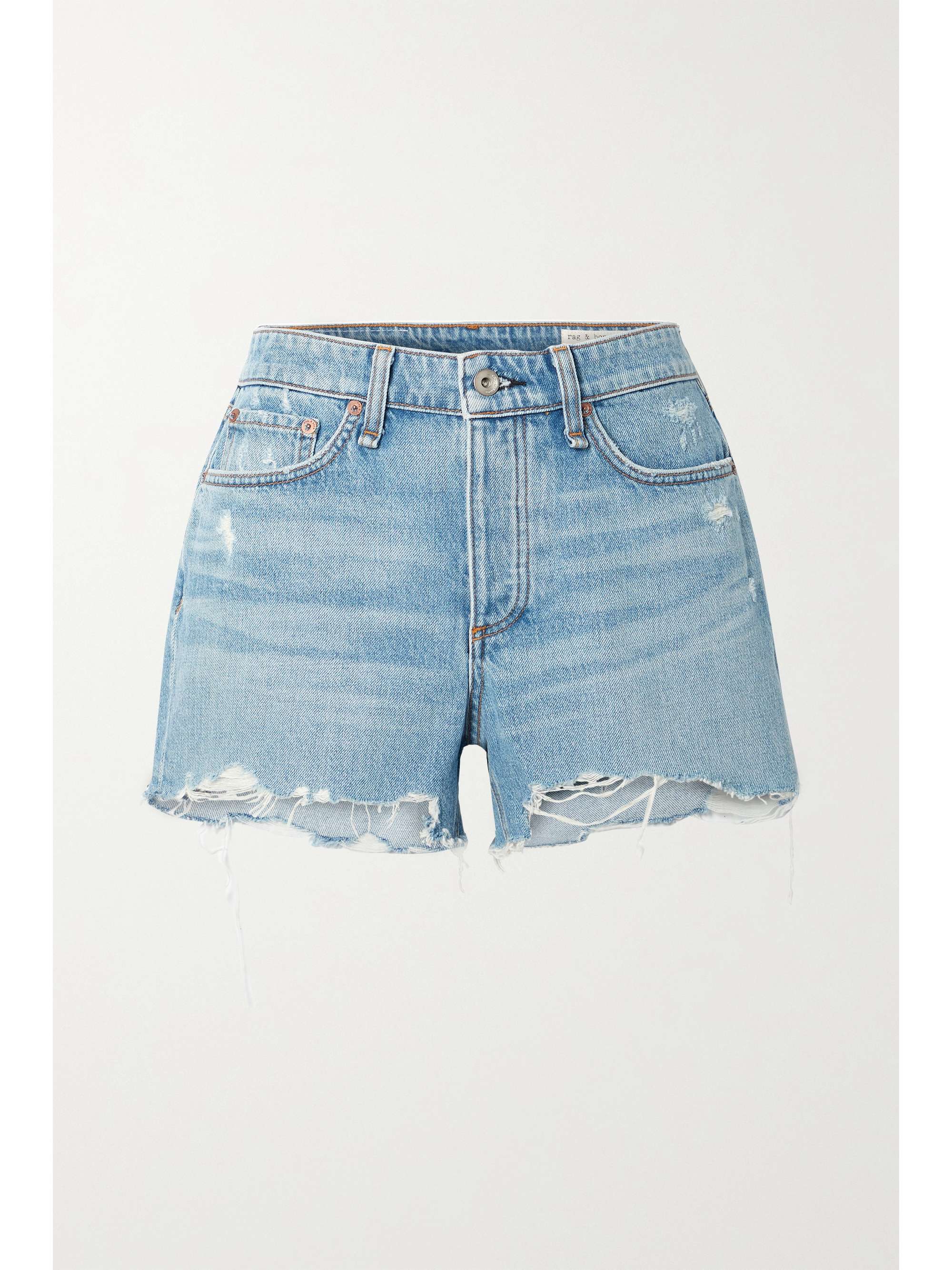 Light blue Dre distressed denim shorts 