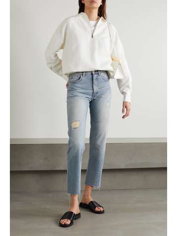 TOTÊME Original distressed mid-rise straight-leg jeans