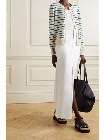 ALEX MILL Honey striped cotton-blend cardigan