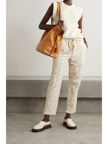 ALEX MILL Pantalon droit en lin et coton mélangés