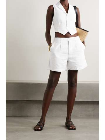 ALEX MILL Boy pleated linen and cotton-blend shorts
