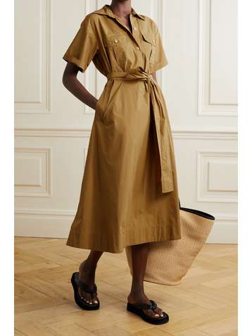 ALEX MILL Belted cotton-poplin midi shirt dress