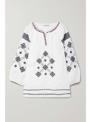 ALEX MILL Nadya embroidered linen blouse
