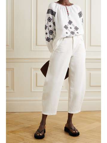 ALEX MILL Nadya embroidered linen blouse