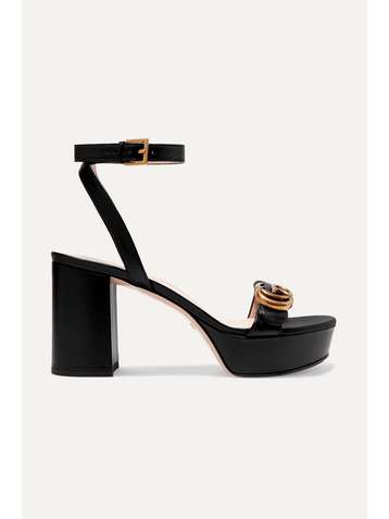 GUCCI Marmont logo-embellished leather platform sandals