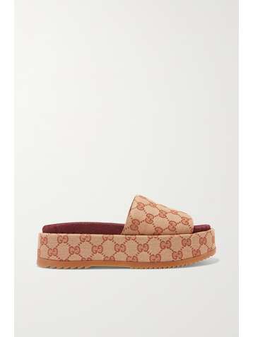 GUCCI Angelina logo-detailed coated-canvas platform sandals