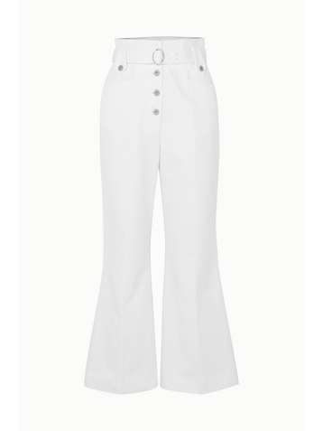 MIU MIU Belted cotton-twill flared pants