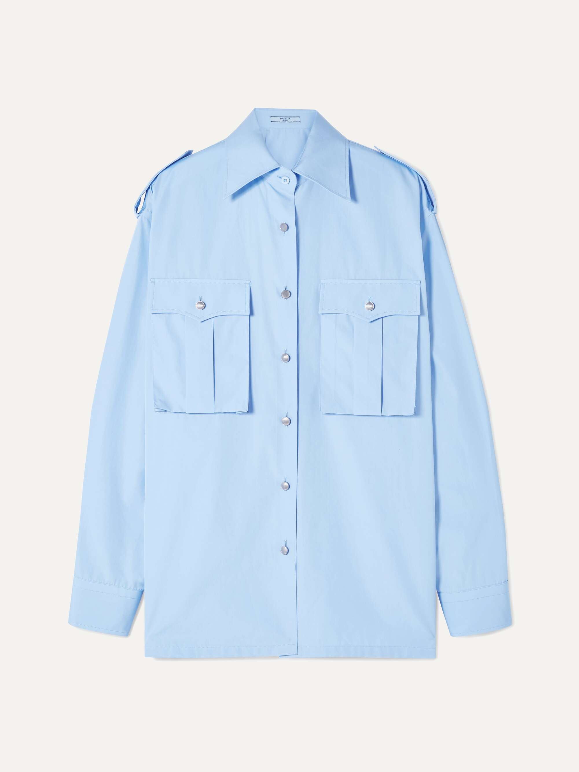 Blue Cotton-poplin shirt | PRADA | NET-A-PORTER