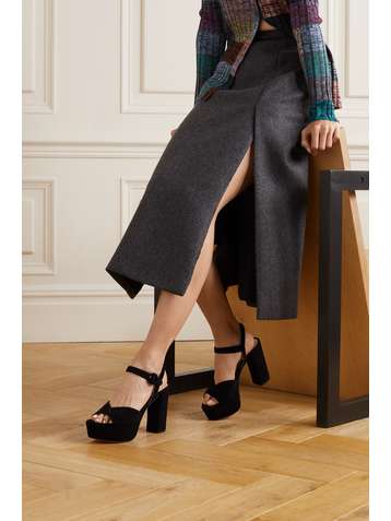PRADA 105 suede platform sandals