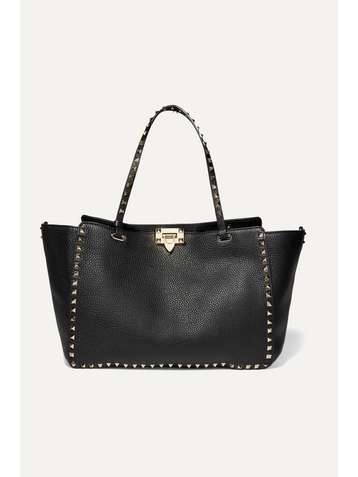 VALENTINO Valentino Garavani Rockstud medium textured-leather tote