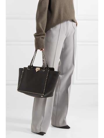 VALENTINO Valentino Garavani Rockstud medium textured-leather tote