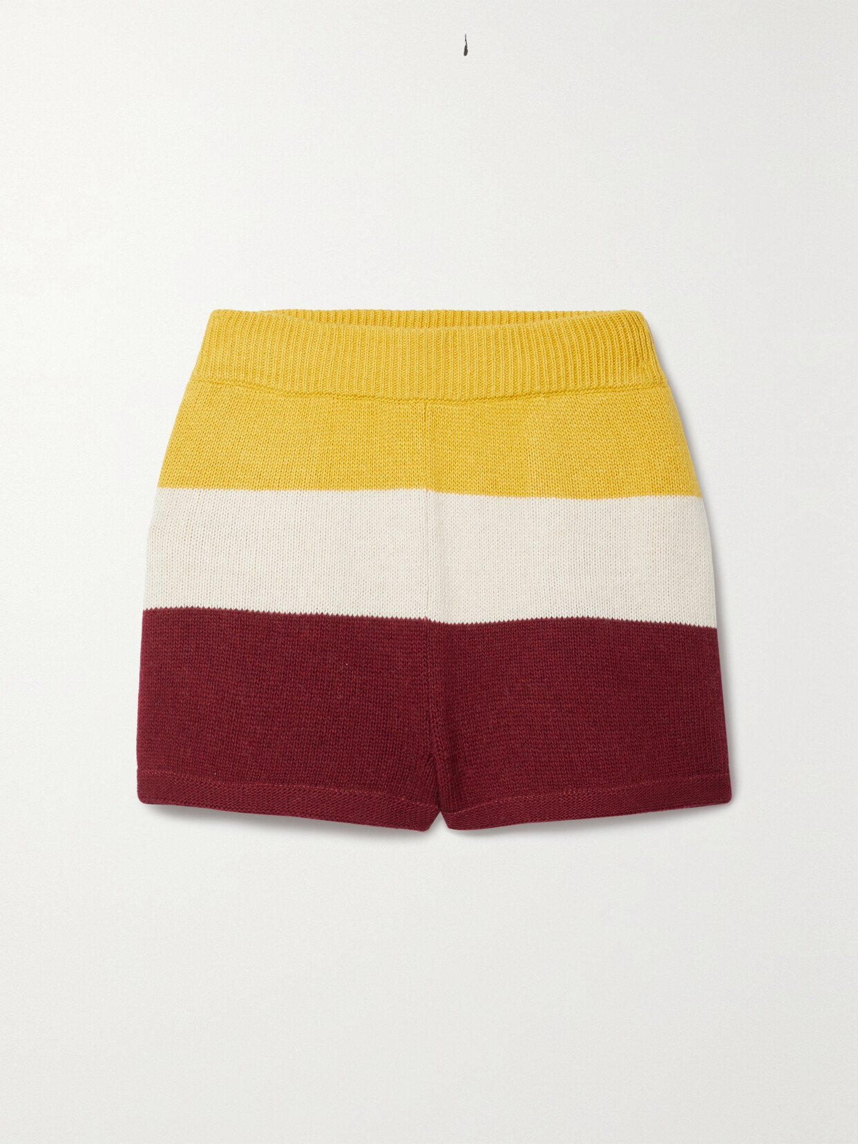 Paradis Perdus - + Net Sustain Jasper Striped Recycled Knitted Shorts - Yellow