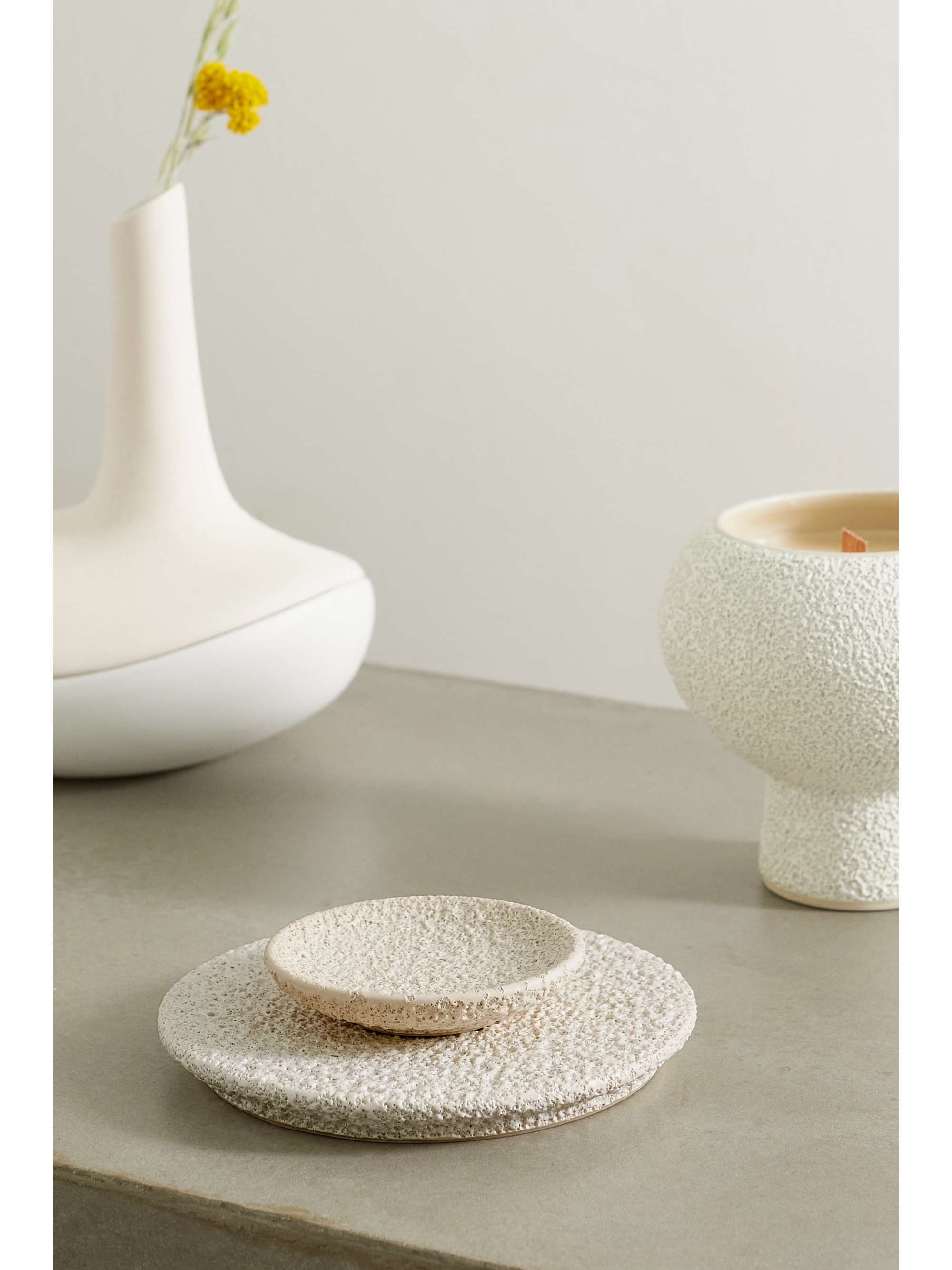 MARLOE MARLOE + NET SUSTAIN set of two glazed ceramic plates