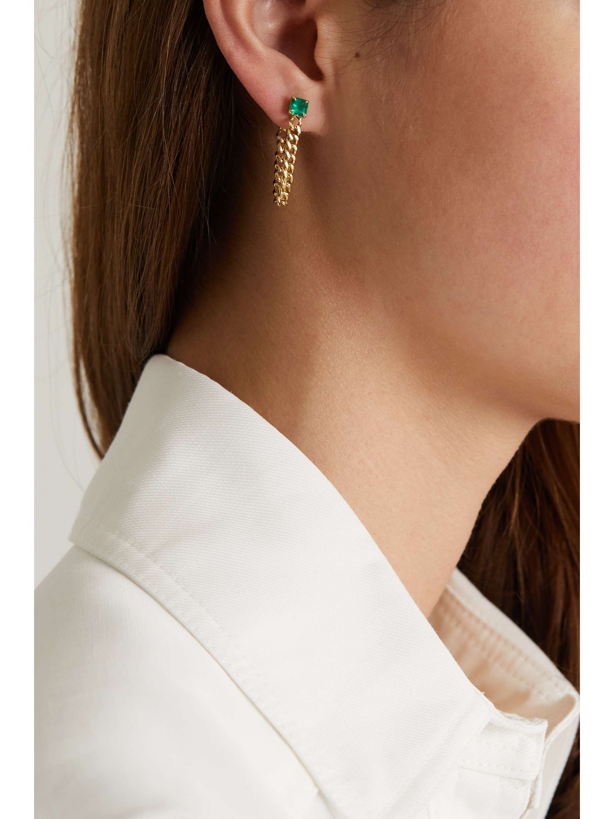 ANITA KO 18-karat gold emerald earring