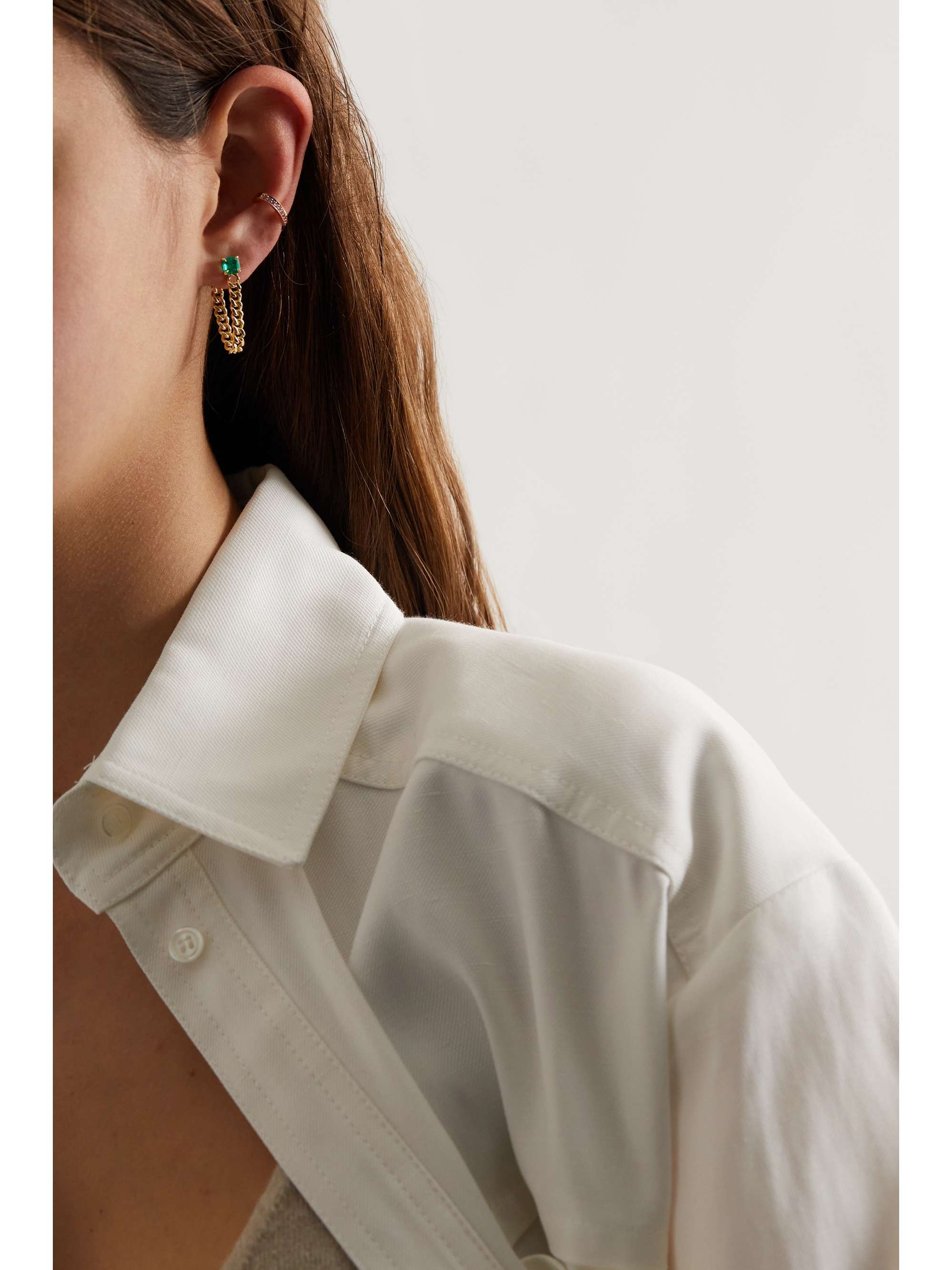 ANITA KO 18-karat gold emerald earring