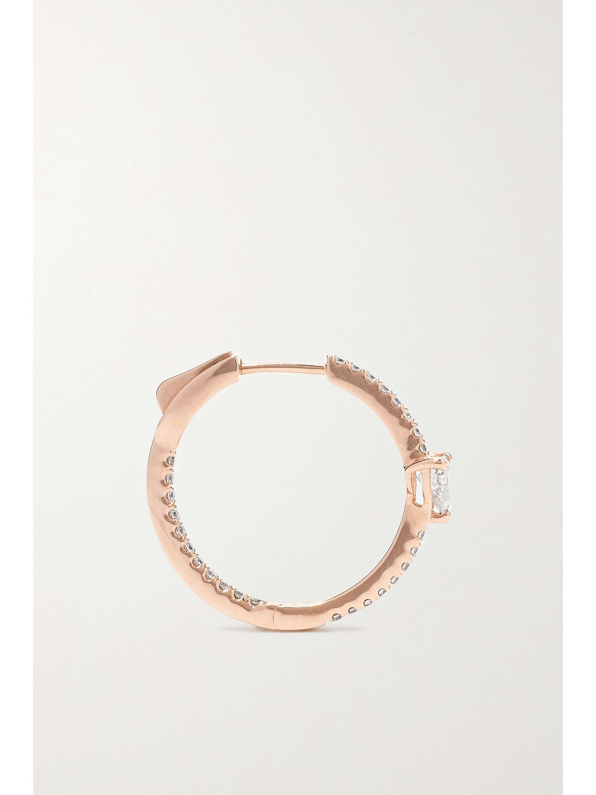 ANITA KO 18-karat rose gold diamond hoop earrings