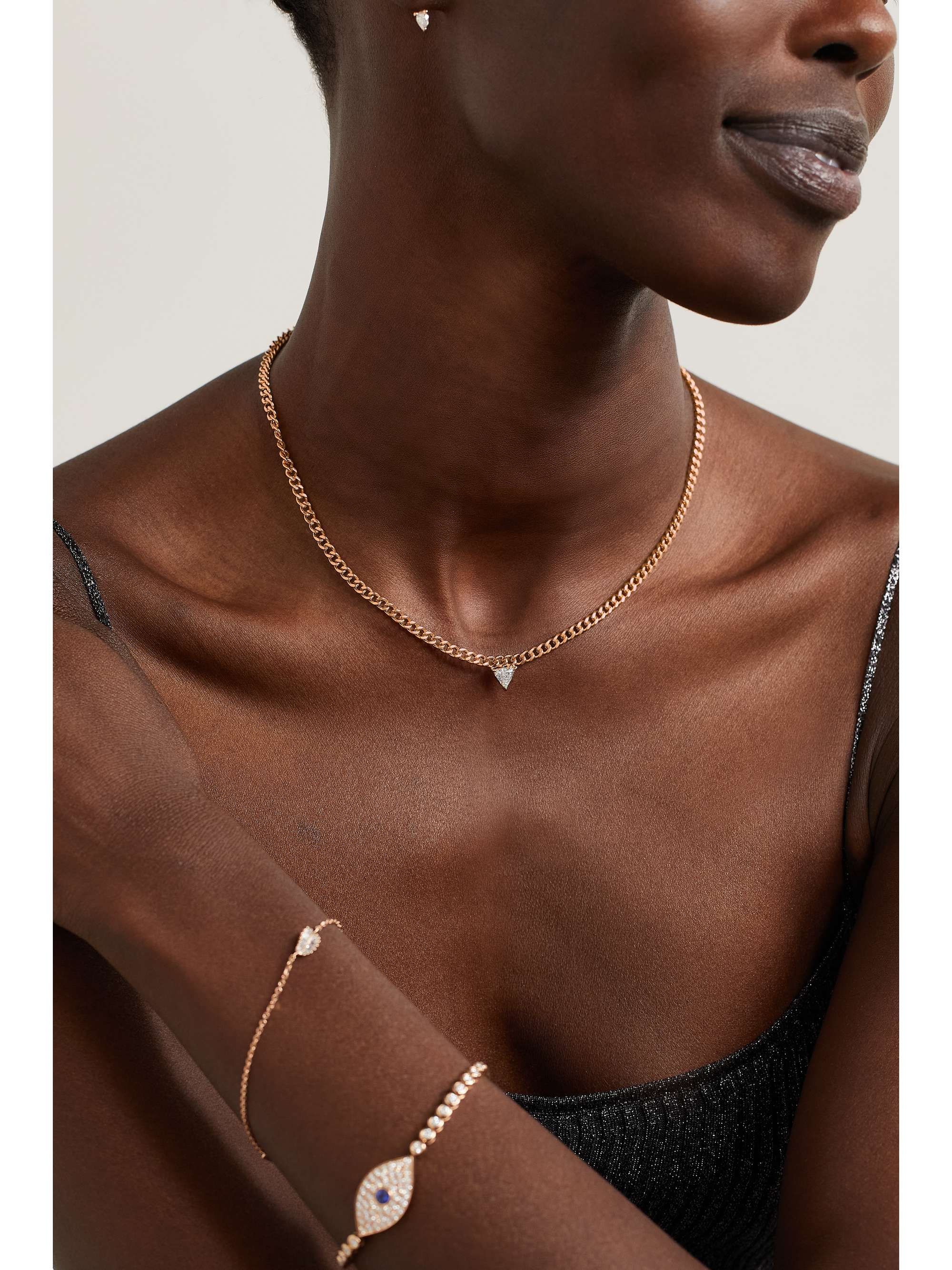 ANITA KO 18-karat rose gold diamond necklace