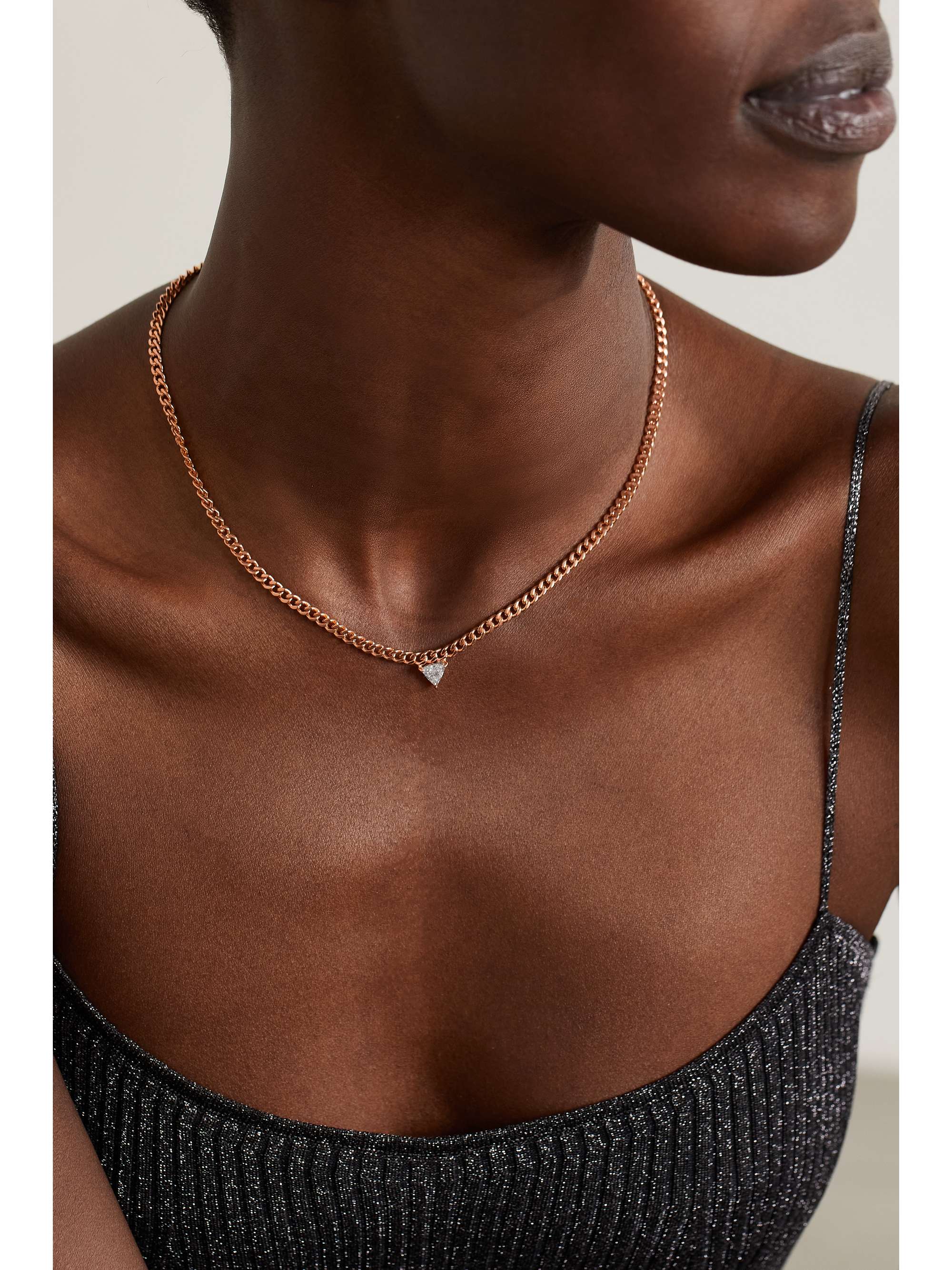 ANITA KO 18-karat rose gold diamond necklace