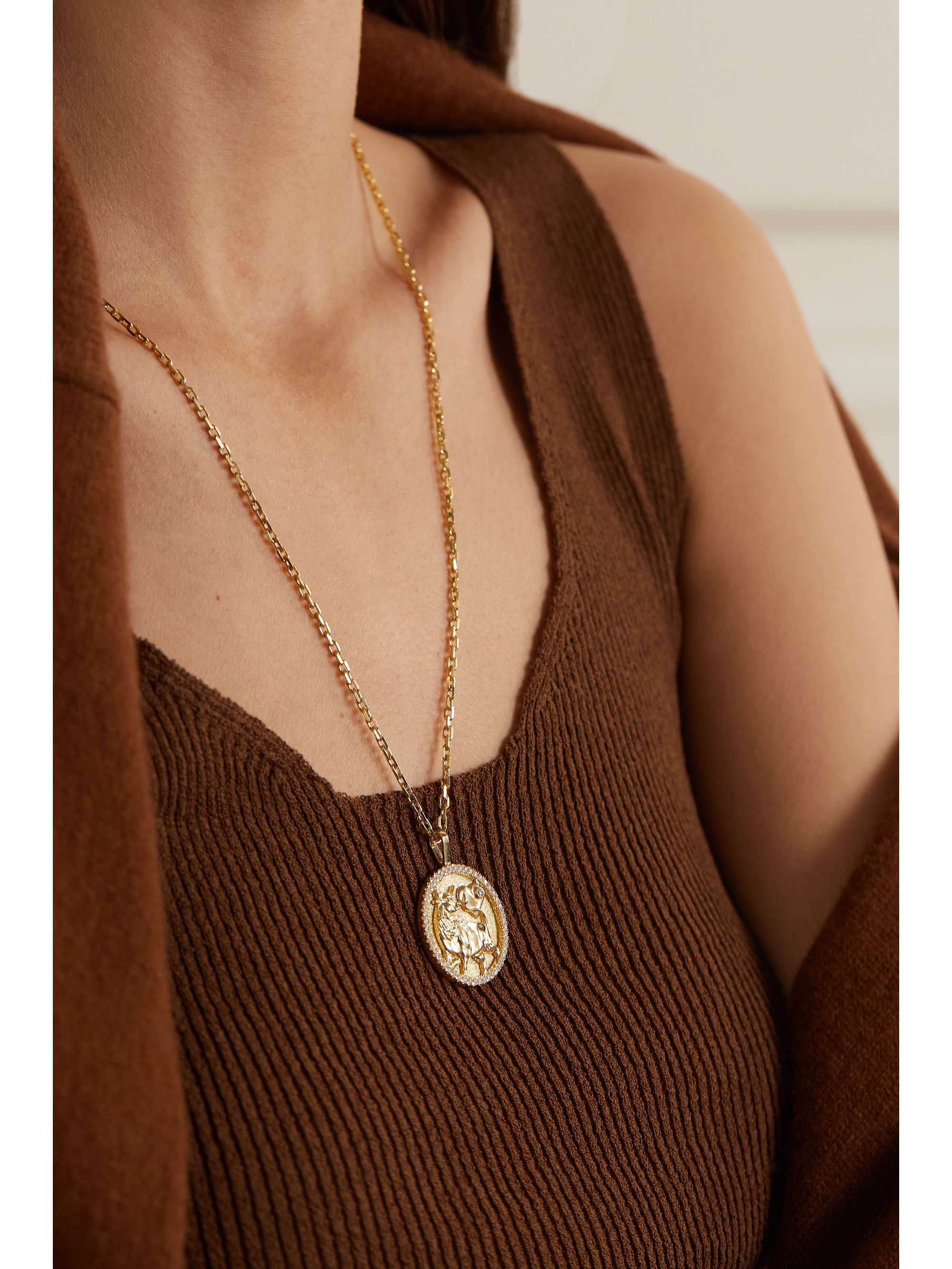 ANITA KO Lucky Ox 18-karat gold diamond necklace